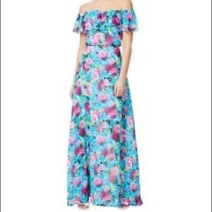 Betsey Johnson floral chiffon maxi dress